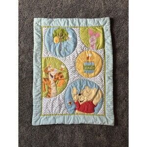 Winnie The Pooh Crib Quilt Baby Blanket Y2K Nursery Unisex Pastel Vintage Disney